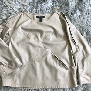 BCBG Tan Leather Top